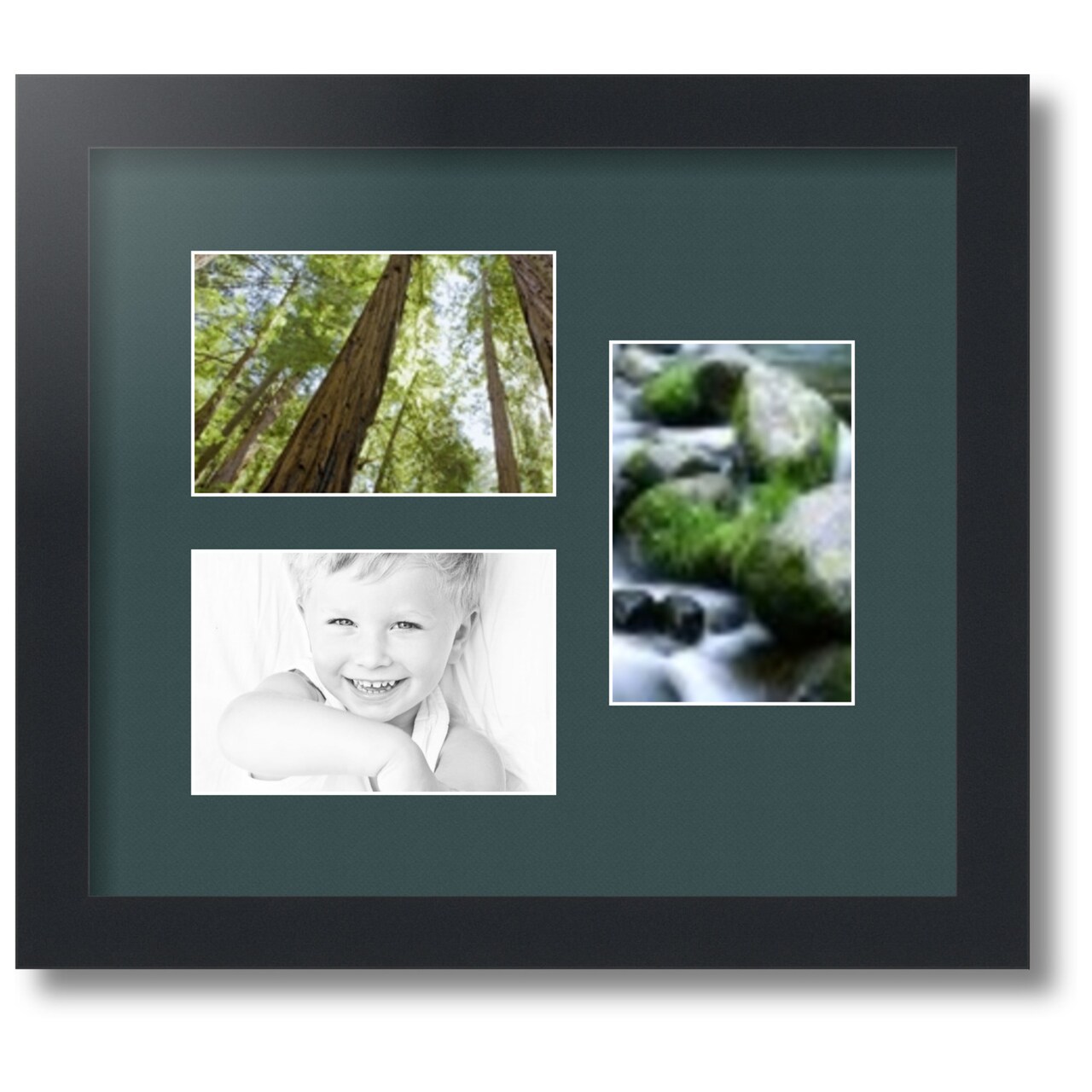 ArtToFrames Collage Photo Picture Frame with 3 - 4x6 inch Openings, Framed in Black with Over 62 Mat Color Options and Regular Glass (CSM-3926-389)